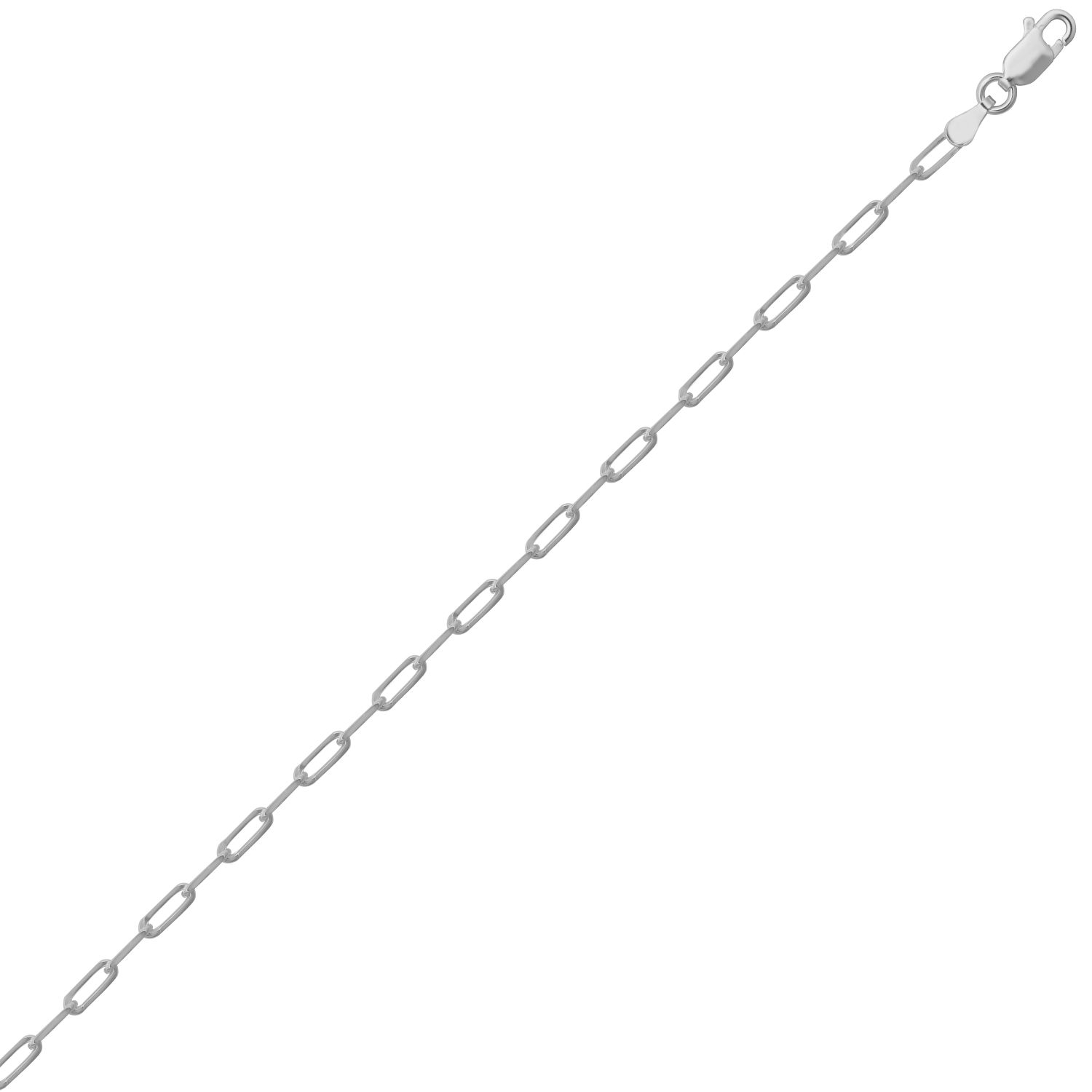 Sterling silver paperclip chain bracelet 7.5 inch