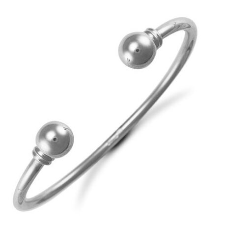 Men's Sterling Silver 3.5mm Torque Bangle