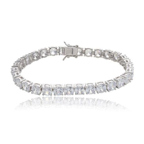 Sterling silver 6mm cubic zirconia tennis bracelet 7.5 inch