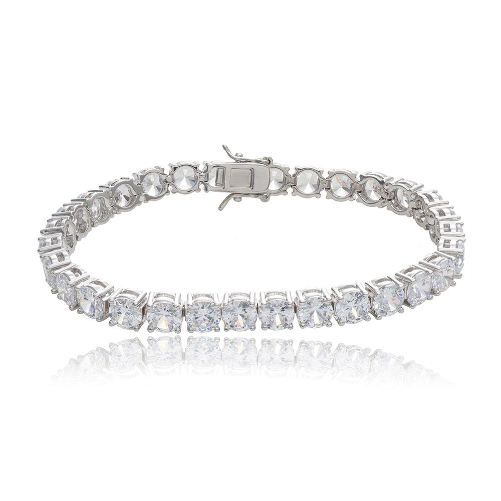 Sterling silver 6mm cubic zirconia tennis bracelet 7.5 inch