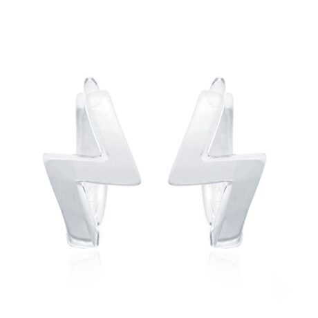Sterling Silver Lightning Bolt Huggie Hoop Earrings